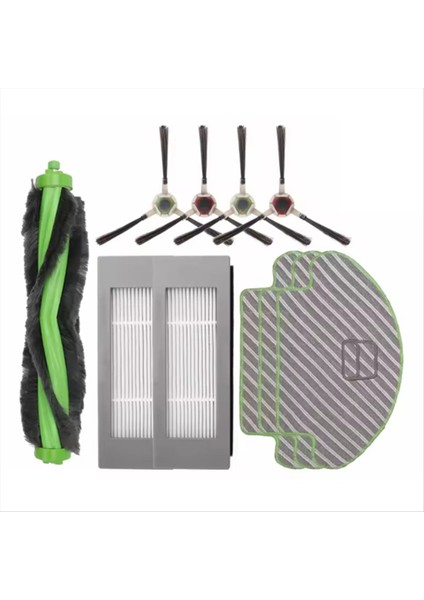 Irobot Roomba Combo 111 / 113 R113840 Elektrikli Süpürge Yedek Parçaları Için 10 Adet Ana Yan Fırça Hepa Filtre Paspas Bezi (Yurt Dışından)