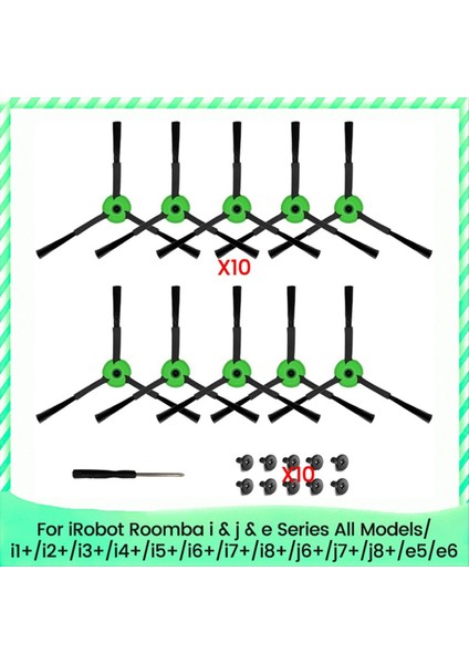 Irobot Roomba I & J & E Serisi Tüm Modeller Için Yedek Yan Fırçalar Kenar Süpürme Fırçaları Aksesuarlar Parçalar (Yurt Dışından)