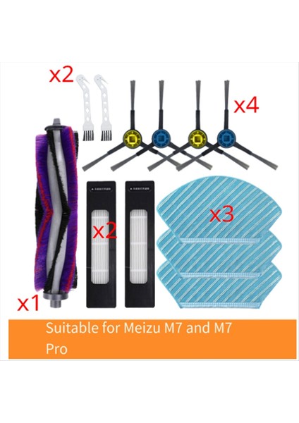 Midea M7 M7PRO Süpürge Aksesuarları Ana Fırça ve Yan Fırça Filtresi ve Paspas Yedek Parçaları Fırçası Için Geçerlidir (Yurt Dışından)