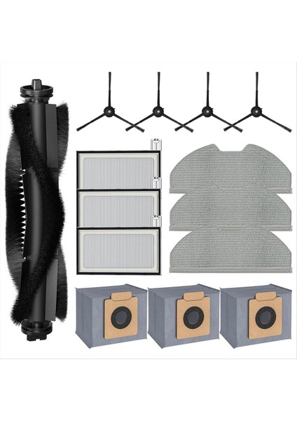 Eufy X8 Pro Robot Süpürge, X8 Pro Aksesuarları Ana Yan Fırça Hepa Filtre Paspas Bezi Toz Torbaları (Yurt Dışından)