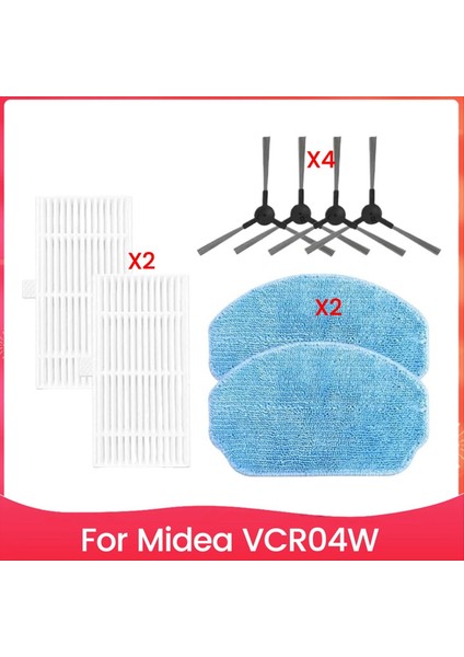 Midea VCR04W Robot Süpürge Aksesuarları Için Hepa Filtre Yan Fırça Paspas Bezi (Yurt Dışından)