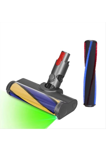 Dyson V12 Detect Slim V10SLIM Aksesuarları Halı Silindiri Yumuşak Silindir Fırça Başlığı Yeşil Toz Işığı ile Motor Başlığı (Yurt Dışından)