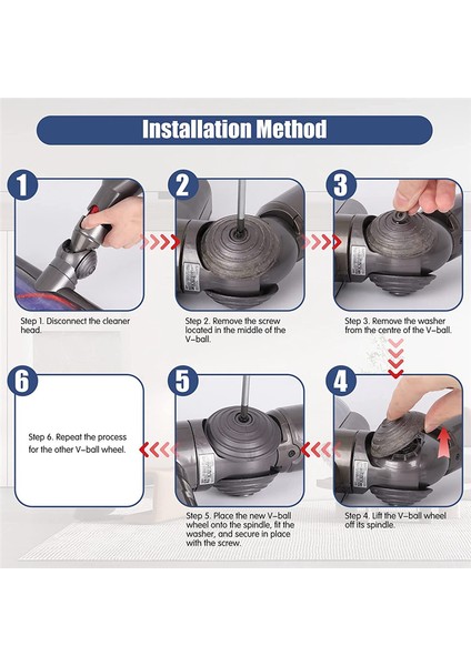 Dyson V6 V7 V8 V10 V11 V12 DC58 Elektrikli Süpürge 35W 50W Doğrudan Tahrikli Temizleyici Kafa Tekerlekleri Parçaları Için Bilyalı Tekerlek Değişimi (Yurt Dışından) fırsatları