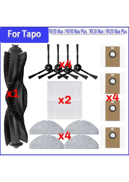 Tp-Link Tapo RV30 MAX/RV30 Max PLUS/RV20 MAX/RV20 Max Plus Robot Süpürge Parçaları Silindir Yan Fırça Filtre Paspas Toz Torbası (Yurt Dışından) fiyatları