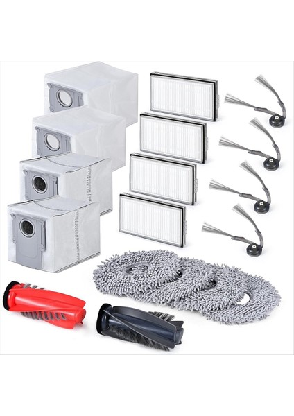 Roborock Saros 10R Ana Yan Fırçalar, Hepa Filtre, Paspas Bezi, Toz Torbası Yedek Parçaları Için Aksesuar Seti (Yurt Dışından)