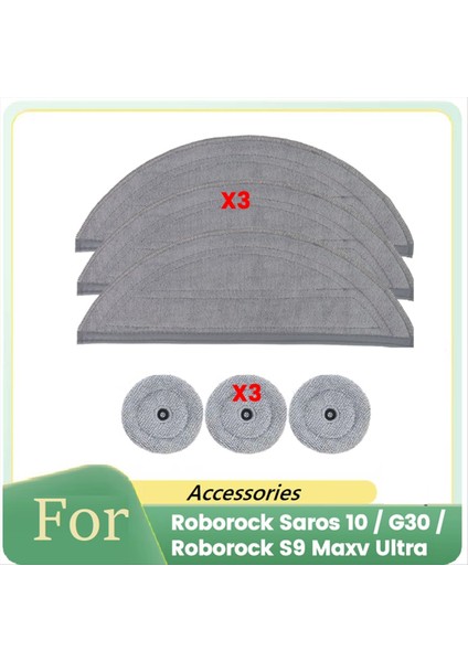 Roborock Saros 10 / G30 / Roborock S9 Maxv Ultra Elektrikli Süpürge Parçaları Için 6 Adet Yedek Paspas Pedi Yıkanabilir Paspas Pedi (Yurt Dışından)