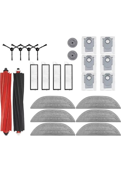 Roborock S8 Maxv Ultra Robot Süpürge Yedek Parça Ana Yan Fırçalar Paspas Bezleri Hepa Filtreler Toz Torbaları Aksesuarlar (Yurt Dışından)