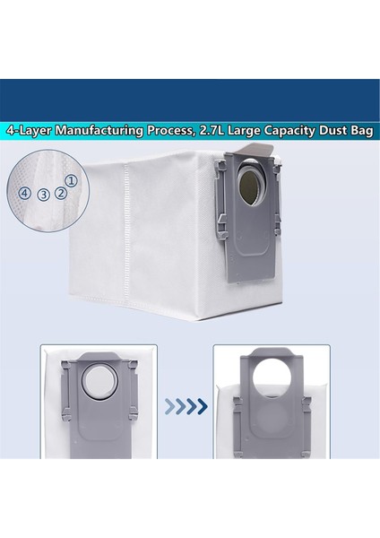 Roborock S8 Maxv Ultra Robot Süpürge Yedek Parça Ana Yan Fırçalar Paspas Bezleri Hepa Filtreler Toz Torbaları Aksesuarlar (Yurt Dışından) modelleri