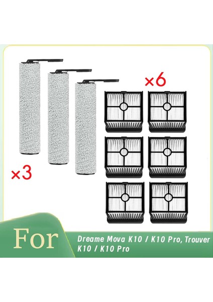 Dreame Mova K10 / K10 Pro/trouver K10 / K10 Pro Elektrikli Süpürge Ana Fırça ve Filtre Aksesuarları (Yurt Dışından)