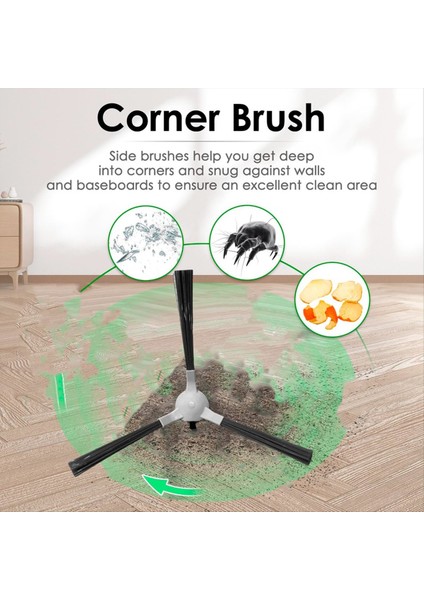 Ropvacnıc S1 / A1, Tipdiy G90, Betboyles V75S, Vıpsun Z1 Elektrikli Süpürge Parçalarının Değiştirilmesi Için 12 Adet Yan Fırça (Yurt Dışından) fırsatları