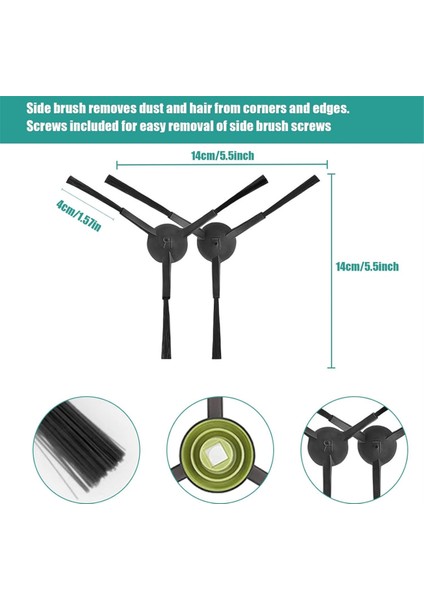 Tikom G8000 / G8000 Pro, Honiture G20, G20 Pro, Laresar Evol 3 Elektrikli Süpürge Ana Yan Fırça Hepa Filtresi Için (Yurt Dışından) fiyatları