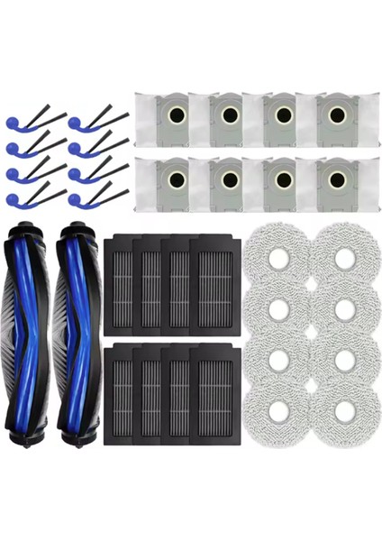Ecovacs Deebot T30C Omni / T30C Pro Omni Elektrikli Süpürge Yedek Parçaları Vakum Fırçası Filtre Toz Torbası Paspas Bezi Için 34 Adet (Yurt Dışından)