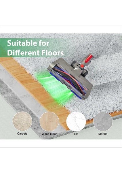 Dyson V7 V8 V10 V11 V15 Elektrikli Süpürge Başlıkları Için Yeşil Toz Işığı ile Halılar, Parke Zeminler Için Karışmayı Önleyici Temizleme Başlığı (Yurt Dışından) fiyatları