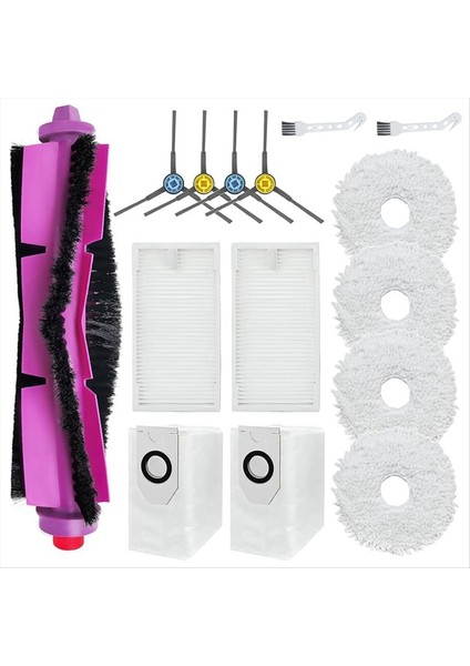 Eureka J12 Ultra Robot Süpürge Aksesuarları Ana Fırça, Yan Fırça Filtre Bezi Toz Torbası Yedek Fırçası (Yurt Dışından)