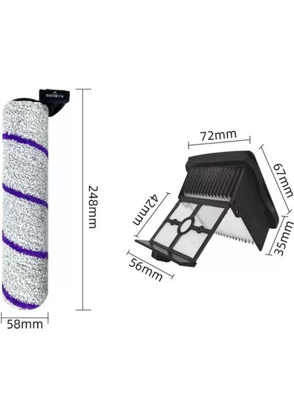 Narwal S20 Pro / Rowenta X-Clean 10 Elektrikli Süpürge Parça Aksesuarları Rulo Fırça Hepa Filtre Aksesuarları Sarf Malzemeleri (Yurt Dışından) fırsatları