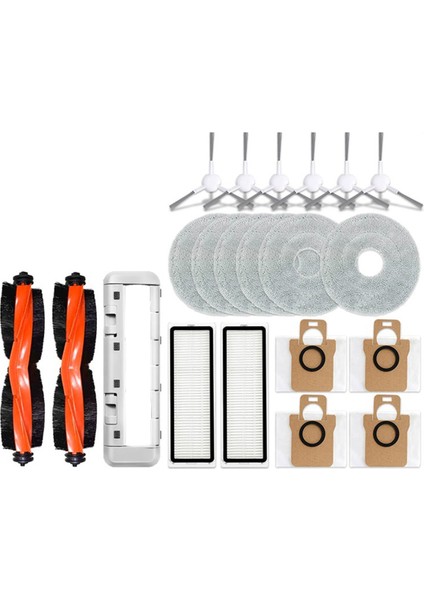 Xiaomi Robot Süpürge X20+ / X20 Plus Parça Aksesuarları Ana Fırça Yan Fırça Hepa Filtre Paspas Bezi Toz Torbaları (Yurt Dışından)