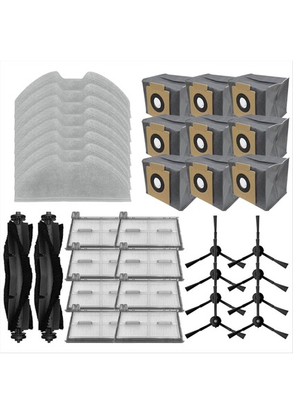 Eufy X8 Pro/x8 Pro Ses Robot Süpürge Yedek Parçaları Ana Fırça Yan Fırça Filtre Toz Torbası Paspas Bezi (Yurt Dışından)