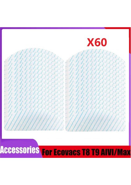 Ecovacs Deebot Ozmo T8 Aıvı T8 Max T9 Aıvı Aıvı+ Elektrikli Süpürge Parçaları Için 60 Adet Tek Kullanımlık Güçlü Bez Paspas Bezi Pedleri (Yurt Dışından)