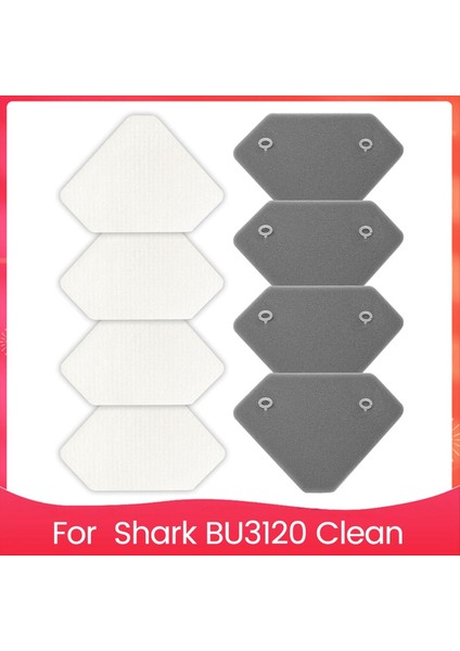 Shark BU3120 Clean Hafif Kablosuz Süpürge Parçaları Için 4 Çift BU3523 BU3120 Motor Öncesi Köpük Keçe Filtre Kiti (Yurt Dışından)