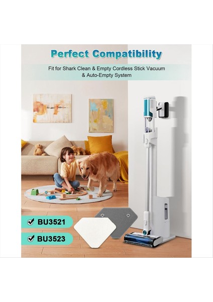 Shark BU3120 Clean Hafif Kablosuz Süpürge Parçaları Için 4 Çift BU3523 BU3120 Motor Öncesi Köpük Keçe Filtre Kiti (Yurt Dışından) fiyatları