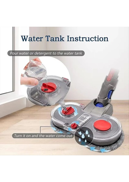 Dyson V7 V8 V10 V11 V15 Elektrikli Süpürge Parçaları Için Elektrikli Paspas Başlığı Seti, Su Haznesi Temizleyicili Paspas Aparatı (Yurt Dışından) fiyatları