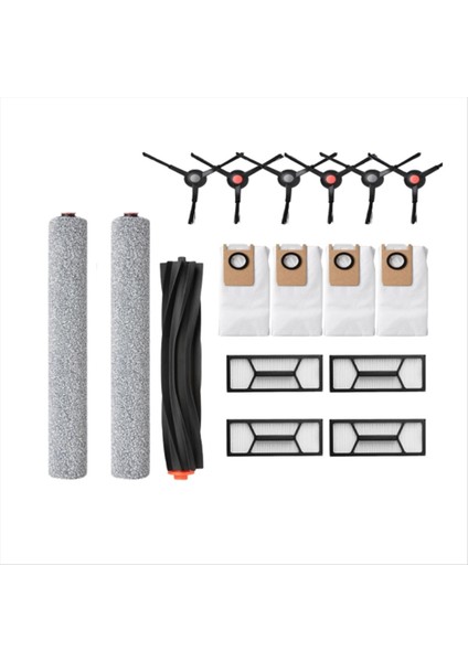 Eufy Omni S1 Pro/omni S1 Elektrikli Süpürge Yedek Parçaları Için 17 Adet Vakum Fırçası Hepa Filtre Paspas Bezi Toz Torbası (Yurt Dışından)