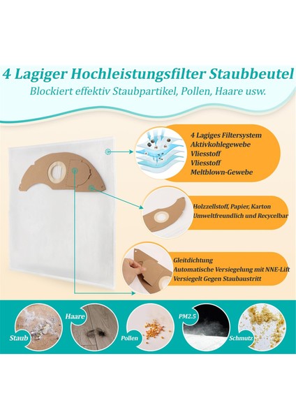 Karcher Nt 22/1 Elektrikli Süpürge Torbaları Için 8'li Paket Elektrikli Süpürge Torbaları Yedek Elektrikli Süpürge Aksesuarları (Yurt Dışından) modelleri