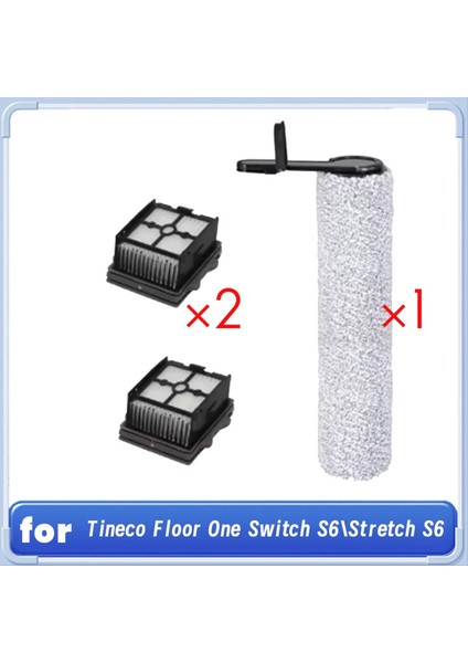 Tineco Floor One Switch S6/stretch S6 Silindir Fırça Hepa Filtre Aksesuarları Islak Kuru Elektrikli Süpürge Sarf Malzemeleri (Yurt Dışından)
