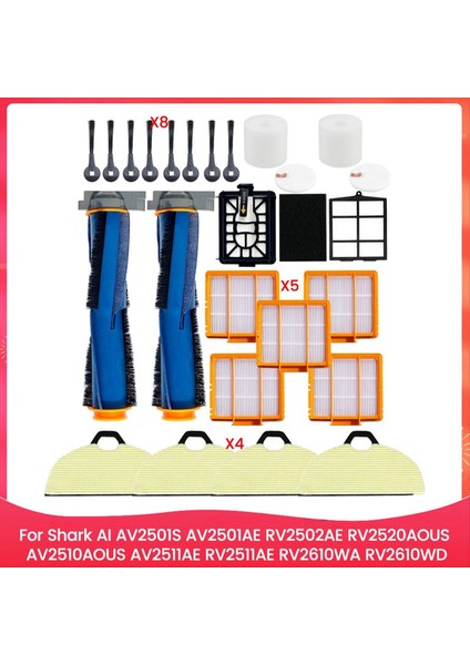 Shark Aı AV2501S AV2501AE RV2502AE AV2510AOUS AV2511AE RV2610WA Elektrikli Süpürge Parçaları Için Ana Fırça Rulo Köpük Filtreleri (Yurt Dışından)