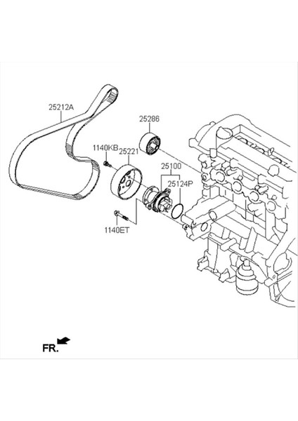 Motor Soğutucu Su Pompası Montajı 25100-03011 Kia Rio Ceed Hyundai I10 I20 I30 I30 2009-2023 MPA365NP 2510003011 (Yurt Dışından)