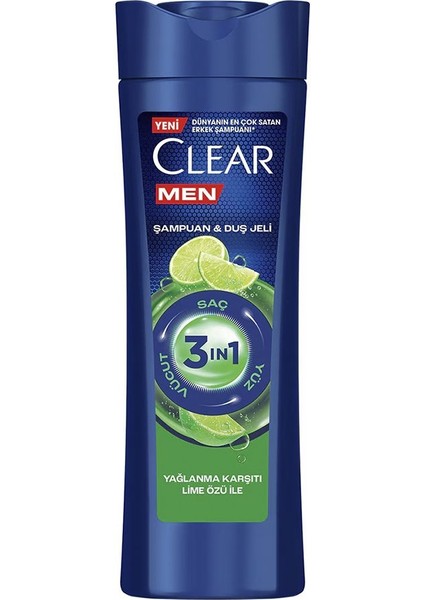 Clear Samp.&dus Jeli 350 ml Men Yaglanma Karsiti 3 Adet