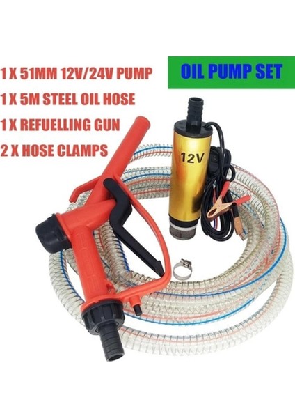 Dc 12V Yağ Pompası Elektrik Yağ Pompası Yakıt Iüce Nozul Seti 5m Boru ve 5m Kablo ile Elektrikli Dalgıç Yağ Pompası (Yurt Dışından) fiyatları