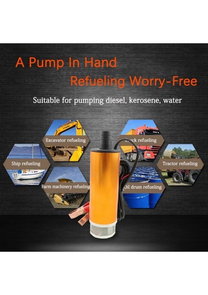 Dc 12V Yağ Pompası Elektrik Yağ Pompası Yakıt Iüce Nozul Seti 5m Boru ve 5m Kablo ile Elektrikli Dalgıç Yağ Pompası (Yurt Dışından) modelleri