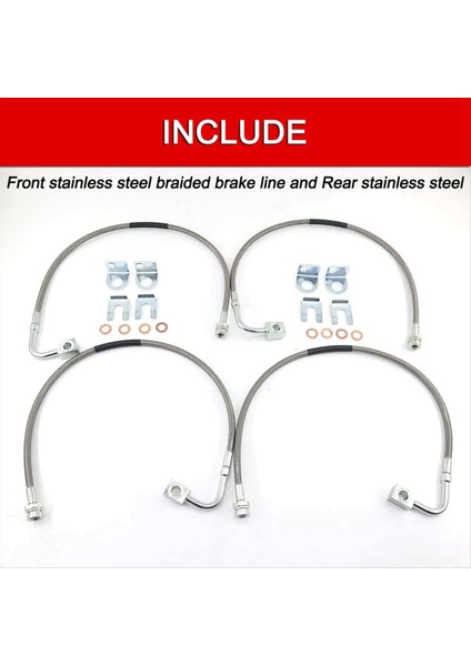 Ön ve Arka Ss Jeep Jk Wrangler 4inch-6inch Asansör 89716 2007-2018 Için Örgülü Fren Hatları (Yurt Dışından) modelleri