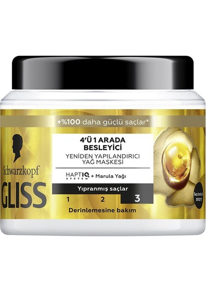 Sac Bakim Maskesi 400 ml Nutritive 4 Adet