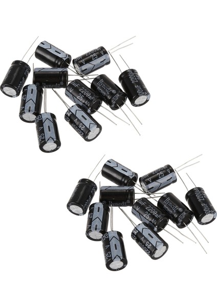 20 Pcs Siyah 2200UF 25V Radyal Alüminyum Elektrolitik Kapasitörler 1 3 x 1 3 x 2 1cm (Yurt Dışından)