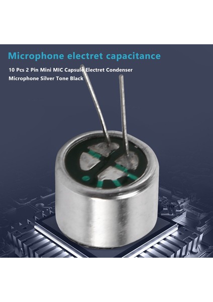 10 Adet 2 Pin Mini Mikrofon Kapsül Elektret Kondenser Mikrofon Gümüş Tonu Siyah (Yurt Dışından) modelleri