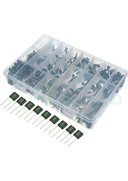 660PCS 24 Values 100V 2A221-2A474 Polyester Film Kapasitör Kiti 180PCS 15 Değişken Dip Seramik Kondansatör Çiftlik Kiti (Yurt Dışından) fiyatları