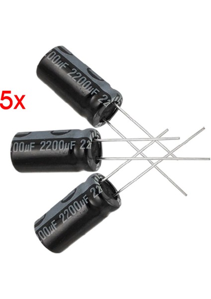5 x 2200UF 16V 105C Radyal Elektrolitik Kondansatör 10X20MM (Yurt Dışından)
