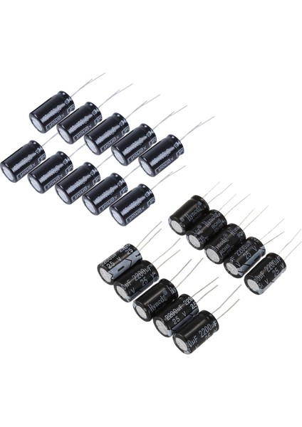 20 Pcs Siyah Radyal Alüminyum Elektrolitik Kapasitörler 1 3 x 1 3 x 2 1cm 10 Pcs 400V ve 10 Pcs 25V (Yurt Dışından)