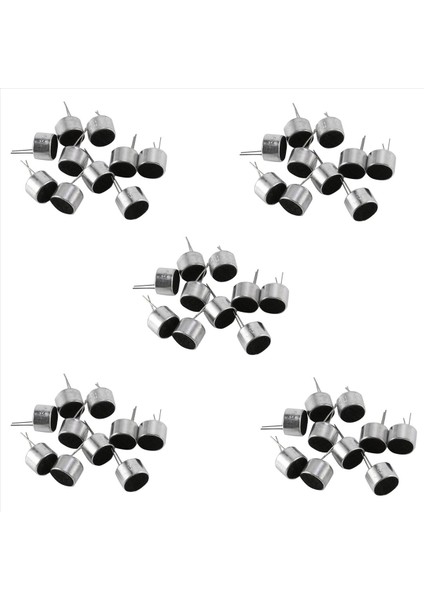 50 Pcs 2 Pin Mini Mic Kapsül Elektret Kondenser Mikrofon Gümüş Tonu Siyah (Yurt Dışından)