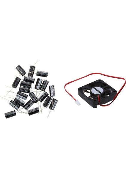 1x Dc 12V 2 Pıns Konnektörü Fırçasız Soğutma Fanı &amp 20 Pcs 1000UF 50V 13X25MM Alüminyum Elektrolitik Kapasitörler (Yurt Dışından)
