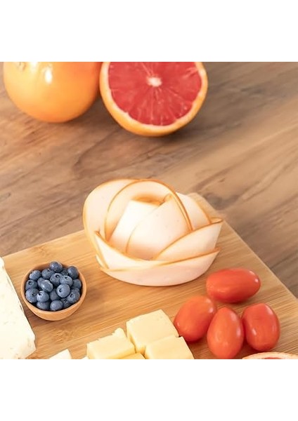 Bambu Peynir Pizza Tahtası Sunum Tahtası 360 Derece Dönen Yuvarlak Lüx Servis 35 x 30 x 1.5 cm indirimleri