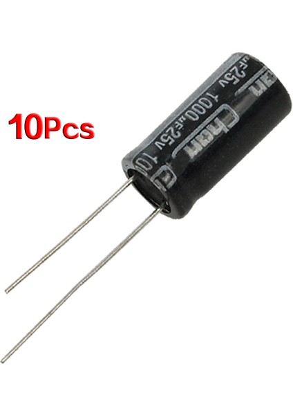 10 x 25V 1000UF 105C Radyal Elektrolitik Kapasitör 10X20MM (Yurt Dışından)