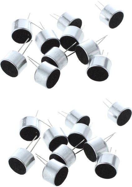 20 Adet 2 Pin Mini Mikrofon Kapsül Elektret Kondenser Mikrofon Gümüş Tonu Siyah (Yurt Dışından)