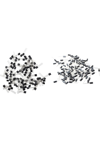 100 Pcs 6 x 11MM 100UF 25V Radyal Alüminyum Elektrolitik Kapasitörler ve 100 Pcs Transistörler S9014 Pnp Silikon Transistör (Yurt Dışından)