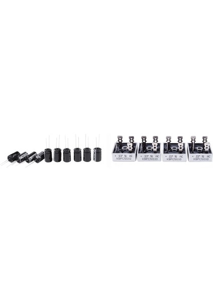 10 Pcs 35V 1000UF 105C Radyal Kurşun Elektrolitik Kapasitör ve 4 Pcs 50A 1000V Tek Fazlar Diyot Köprüsü Doğrultucu (Yurt Dışından)