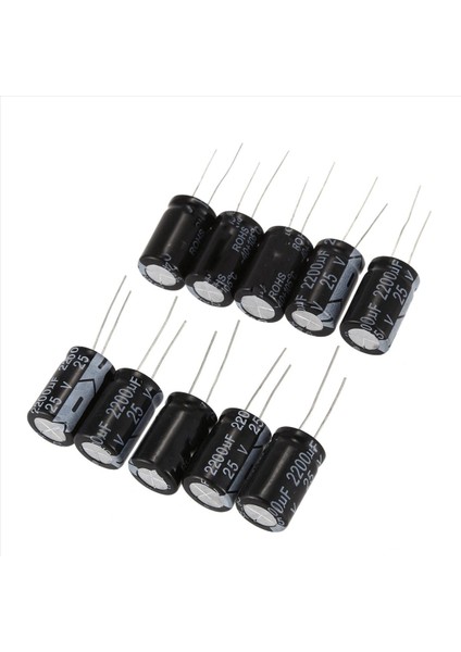 50 Pcs Siyah 2200UF 25V Radyal Alüminyum Elektrolitik Kapasitörler 1 3 x 1 3 x 2 1cm (Yurt Dışından) fiyatları