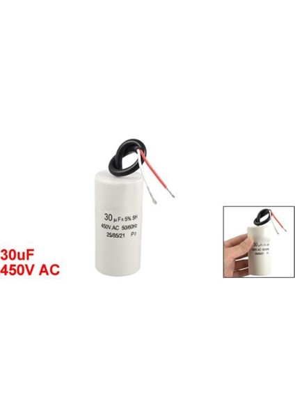 2 Kablolu Kordon 30UF 450VAC 50/60Hz CBB60 Motor Başlatma Çalışma Kondansatörü (Yurt Dışından) fiyatları