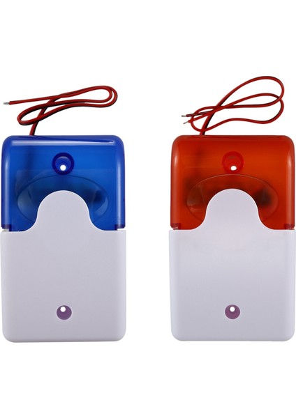 2x Mini Kablolu Strobe Uyarı Siren Dayanıklı Dc 12V Ses Alarmı Yanıp Sönen Hafif Ses Siren Korna Ev Güvenlik Alarm Sistemi 115DB Mavi ve Turuncu (Yurt Dışından)